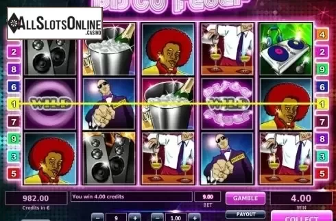 Wild Win screen. Disco Fever (Tom Horn Gaming) from Tom Horn Gaming