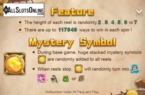 Mystery symbol screen