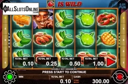 Reel screen. Double Hot Habanero from Casino Technology