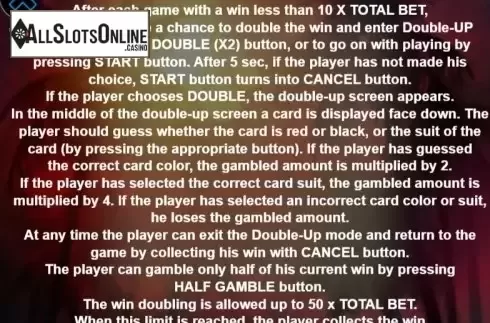 Paytable 3. Double Hot Habanero from Casino Technology