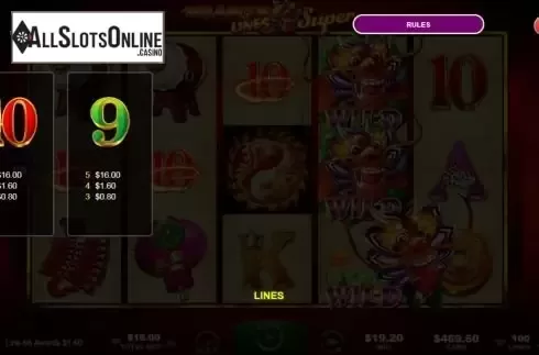 Low Paytable Symbols screen
