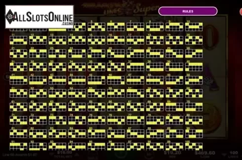 Paylines screen