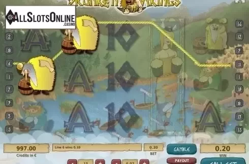 Win screen. Drunken Vikings from Tom Horn Gaming
