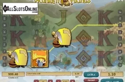 Wild Win screen. Drunken Vikings from Tom Horn Gaming