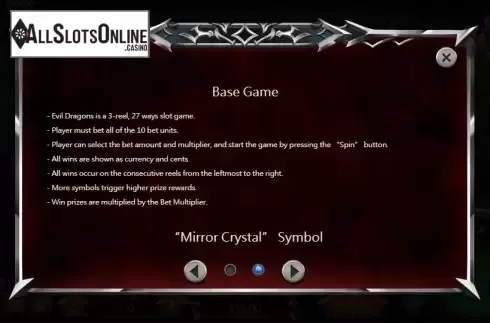 Paytable 2. EVIL DRAGONS from XIN Gaming
