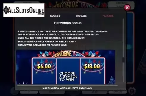 Bonus game screen