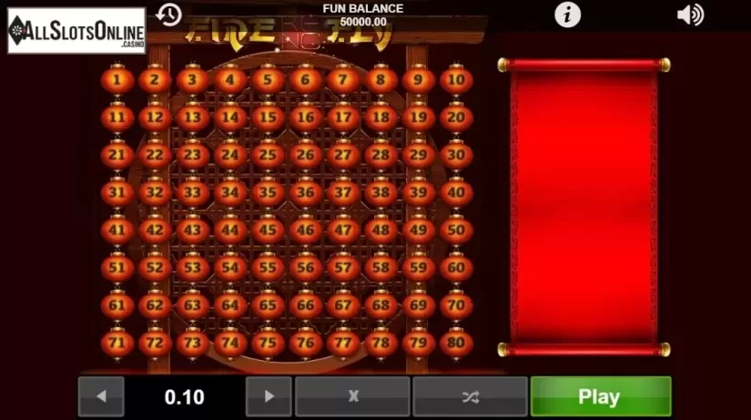 Game Screen 1. Firefly Keno from 1X2gaming