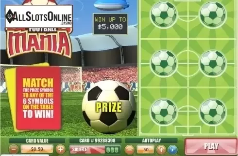 Game workflow. Football Mania Scratch from Playtech
