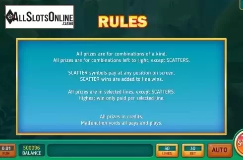 Game Rures screen
