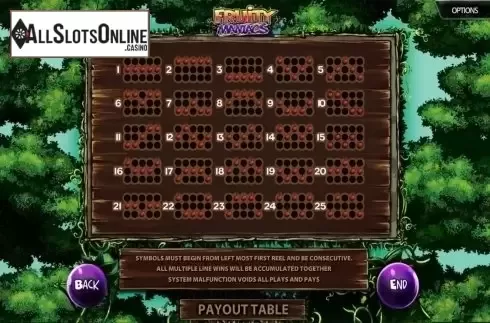 Paytable 3. Fruity Maniacs from BetConstruct