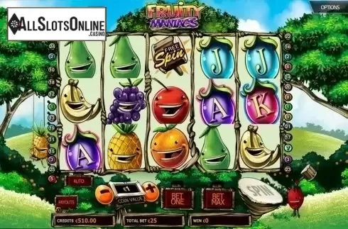 Fruity Maniacs Reels screen. Fruity Maniacs from BetConstruct
