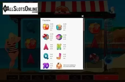 Paytable 1. Fun on the Seafront from Gamesys