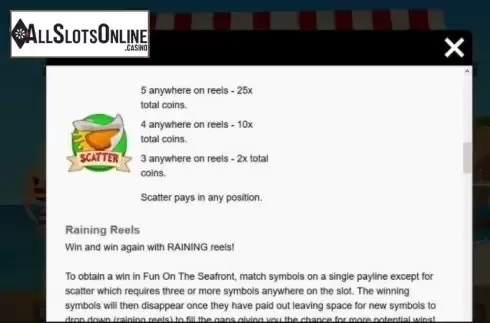 Paytable 3. Fun on the Seafront from Gamesys