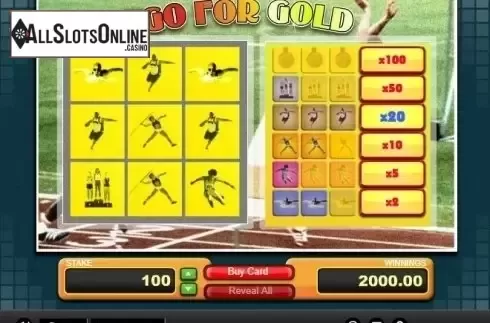Win Screen. Go For Gold from 1X2gaming