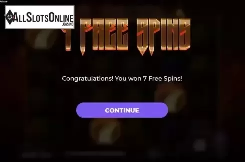 Free Spins screen