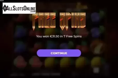Win Free Spins screen