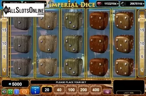 Reel screen. Imperial Dice from EGT