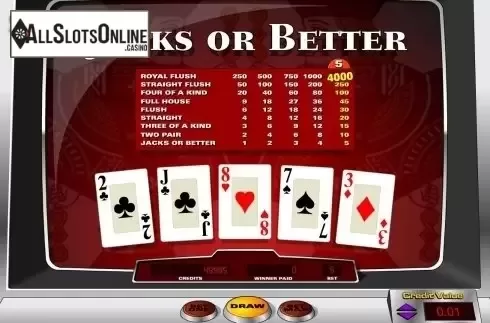 Game Screen 1. Jacks or Better (Amaya) from Amaya