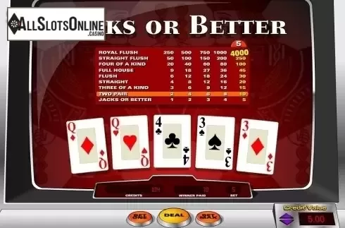 Game Screen 2. Jacks or Better (Amaya) from Amaya