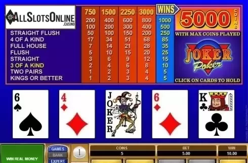 Game Screen. Joker Poker (Microgaming) from Microgaming