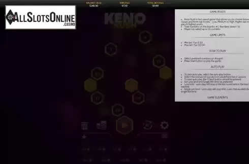 Rules screen