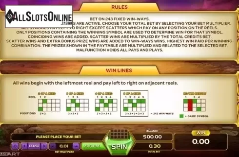 Paytable 4. King Of Monkeys from GameArt