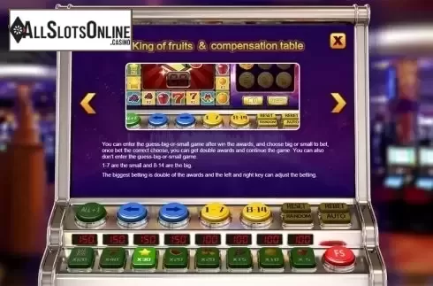 Paytable 3. King of Fruits from Aiwin Games