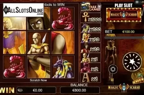 Game Screen 2. Magic Scarab Scratch from NextGen
