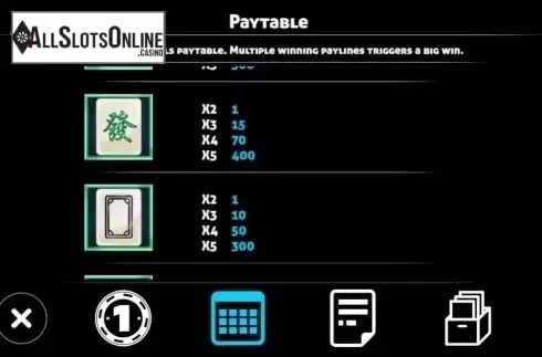 Paytable 6. Mahjong House from Triple Profits Games