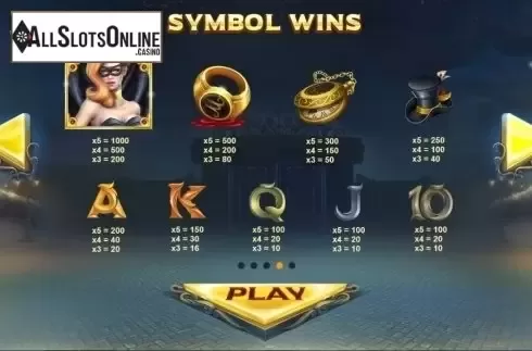 Paytable 4. Masquerade (Red Tiger) from Red Tiger