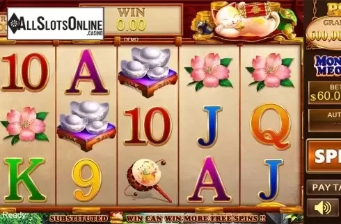 Reels screen. Money Meow from PlayStar
