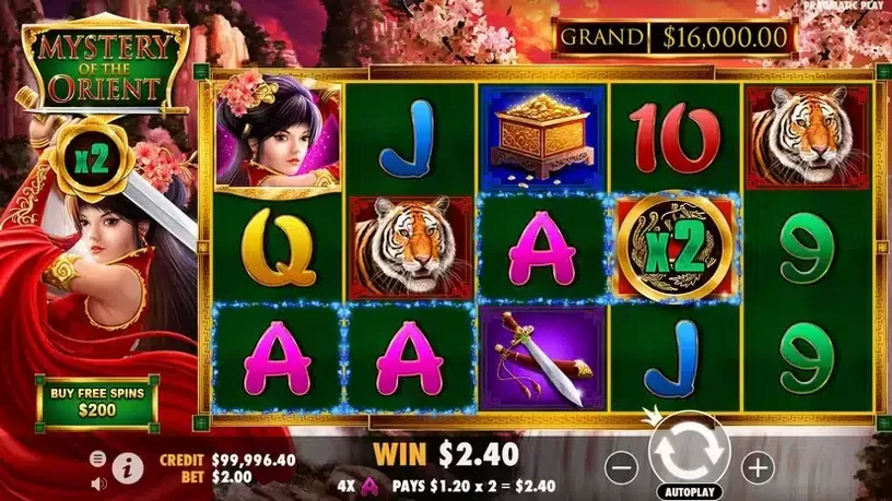 Mystery of the Orient slot screenshot 2