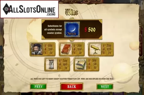Screen4. Nostradamus from Playtech