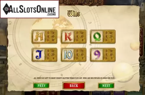 Screen5. Nostradamus from Playtech