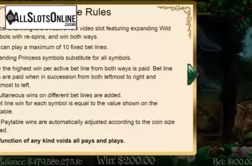 Game Rules. Prince Charming from Mobilots