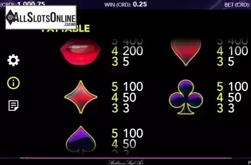 Pay Table screen 2