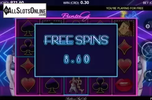 Win Free Spins screen