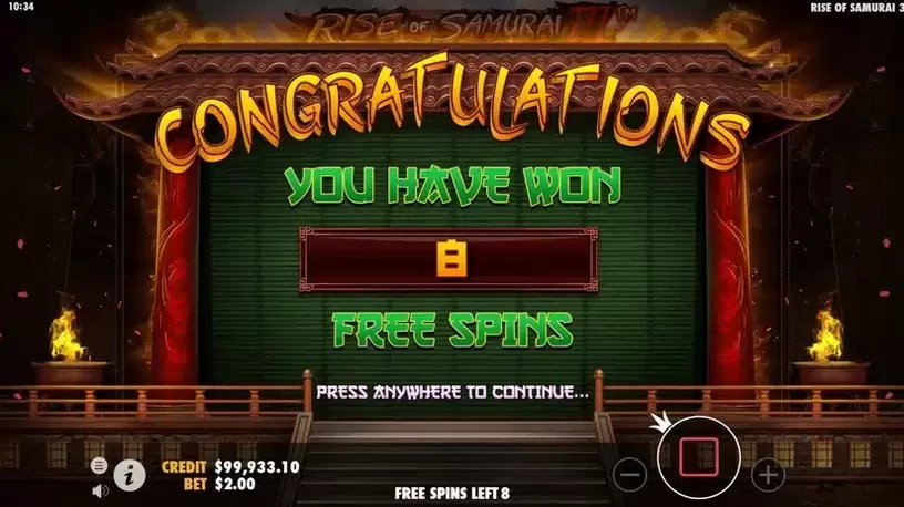 Rise of Samurai III slot screenshot 4