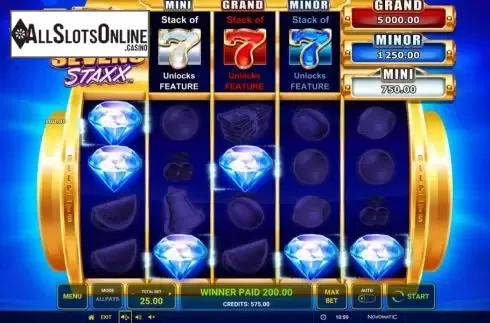 Win Screen. Sevens Staxx from Greentube