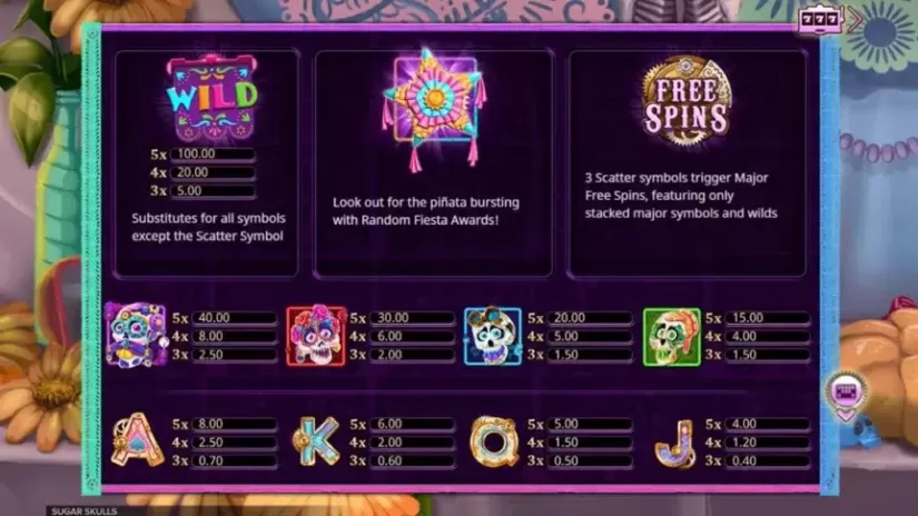 Sugar Skulls slot screenshot 2
