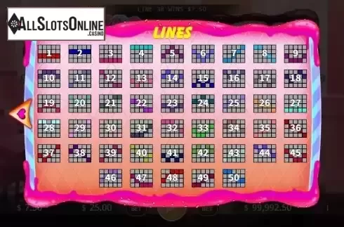Paylines screen