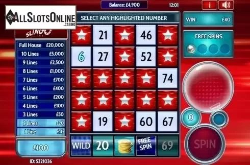 Free spin win screen. The Chase Slingo from Slingo Originals