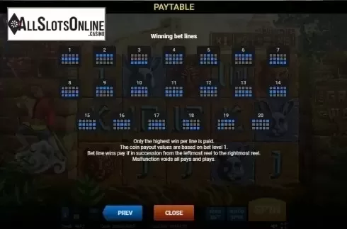 Paytable 4. The Great Wall Treasure from Evoplay Entertainment