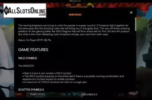 Game Feature screen