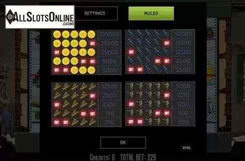 Paytable 2. Top Secret from InBet Games