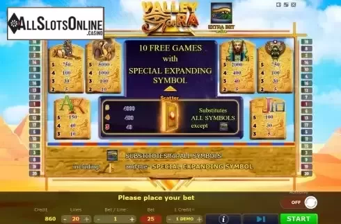 Pay Table screen