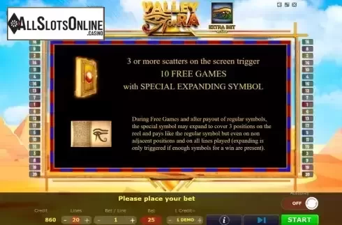 Game Features screen