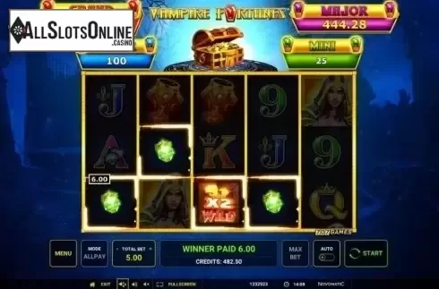 Multiplied Win. Vampire Fortunes from Greentube