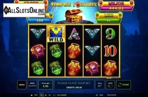 Reel Screen. Vampire Fortunes from Greentube