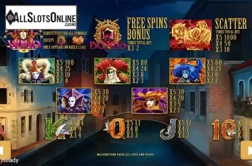 Paytable . Venezsia (PlayStar) from PlayStar
